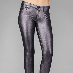 7 For All Mankind liquid metallic rose metal